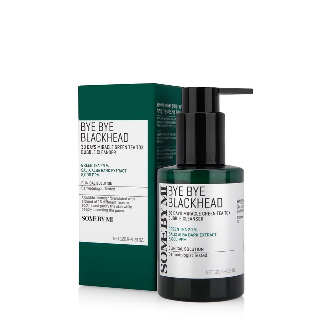 Bye Bye Blackhead 30 Days Miracle Green Tea Tox Bubble Cleanser. (NET 120g)