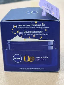 NIVEA Q10 Anti-Wrinkle Sensitive Revitalising Night Cream, designed for sensitive skin - 50ml (France)